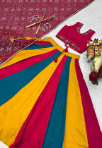 Monjolika Fashion Navaratri Special Cotton Blend Lehenga Choli In Multi Color | Grocsy
