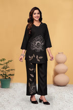 Pramukh Fab Black Color Viscose Rayon Co-ord Set | Grocsy