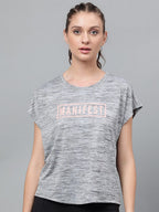 MKH Typography Printed Extended Sleeves Dri-FIT Relaxed Fit Sports T-shirt | Grocsy