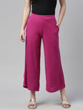 Souchii Purple Knitted Ethnic Palazzos | Grocsy