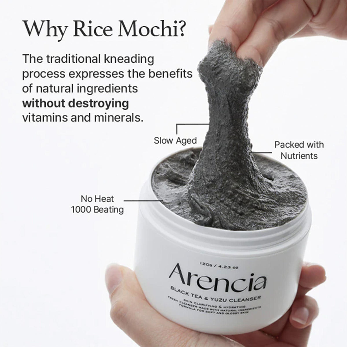 Arencia Black Tea Rice Mochi Cleanser | Grocsy