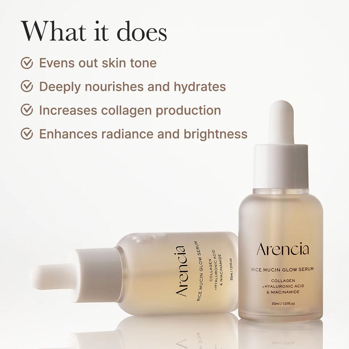 Arencia Rice Mucin Glow Serum | Grocsy
