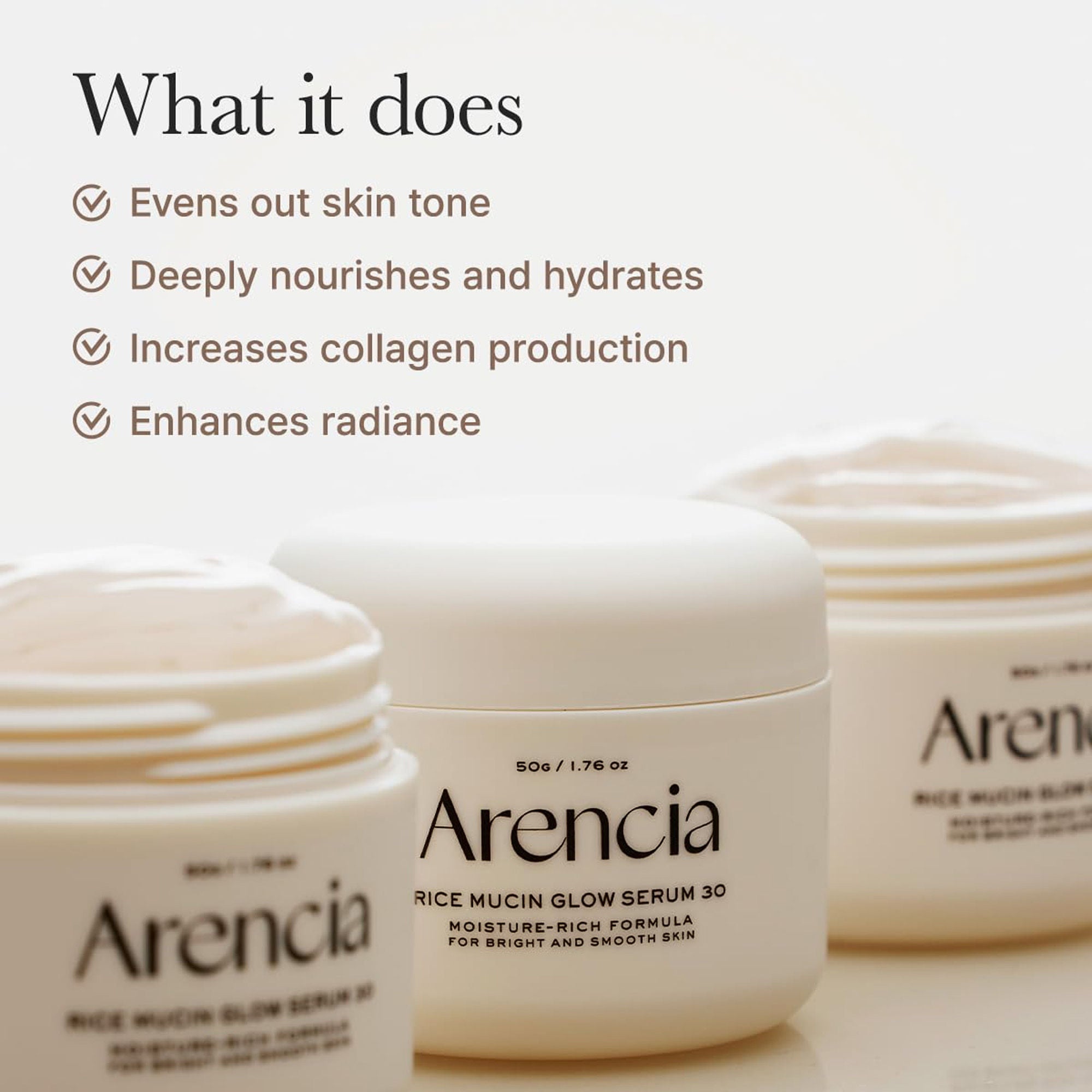 Arencia Rice Mucin Glow Serum 30 | Grocsy