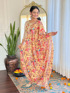 The52 Embroidered Rayon Fabric Straight Kurta, Pant and Dupatta Set | Grocsy