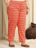 Yufta Pure Cotton Pink Kurta Dupatta Pant Set With Handwork | Grocsy