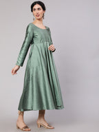 Aks Woven Design Silk Anarkali Kurta | Grocsy