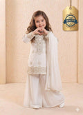 Evanik White Designer Party Wear Look Kids Top Palazzo & Dupatta Set | Grocsy