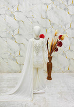 Evanik White Designer Party Wear Look Kids Top Palazzo & Dupatta Set | Grocsy