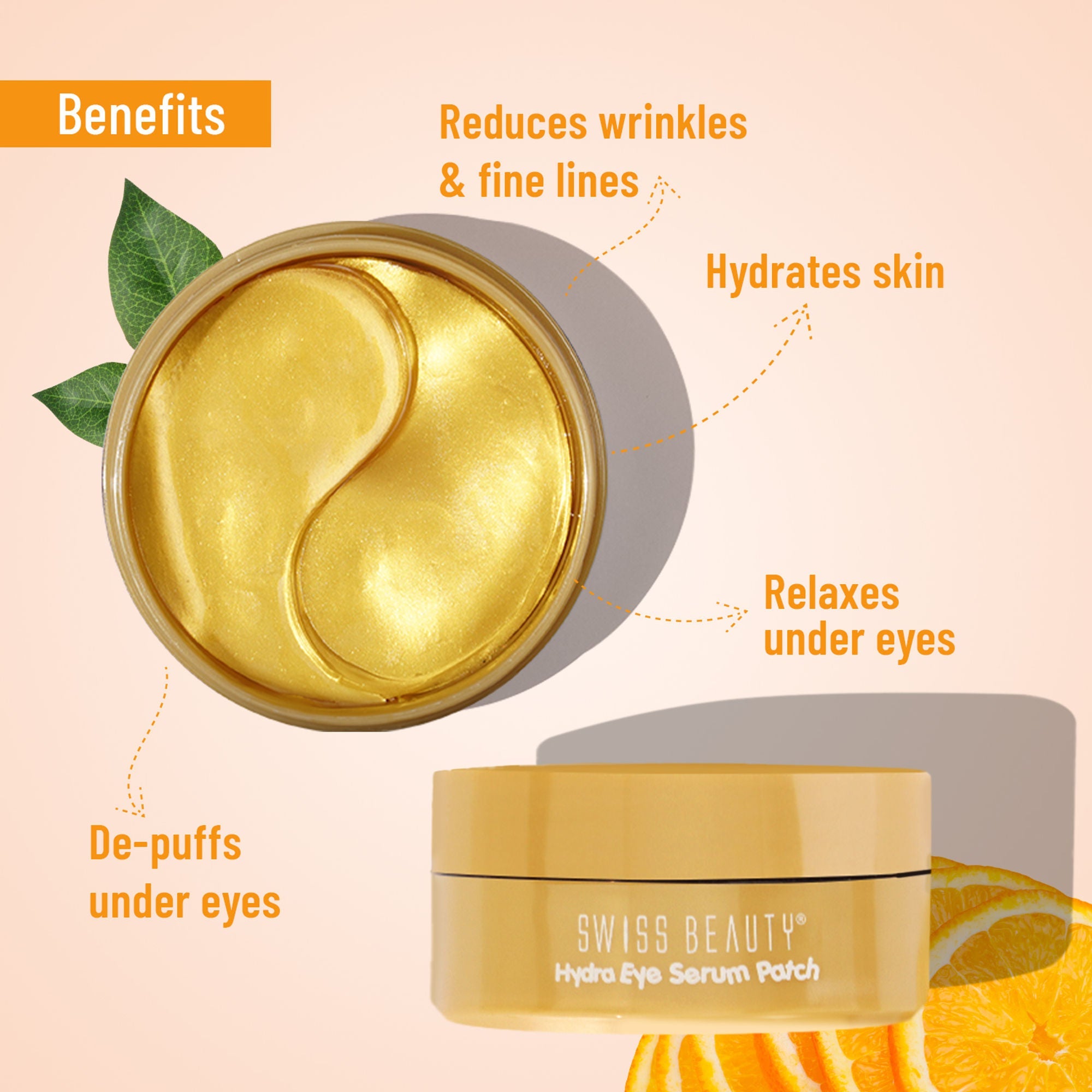 Swiss Beauty Hydra Eye Serum Patches For Dark Circles And Puffiness , Hydrate Skin - Vitamin-C | Grocsy