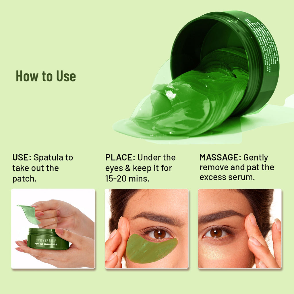 Swiss Beauty Hydra Eye Serum Patches For Dark Circles And Puffiness , Hydrate Skin - Alove Vera | Grocsy