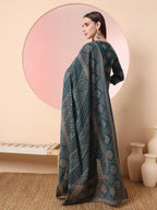 Yufta Green Pure Cotton Chikankari Straight Kurta Dupatta Pant Set | Grocsy