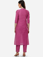 HERE&NOW Women Ethnic Motifs Embroidered Sequinned Kurta with Trousers | Grocsy