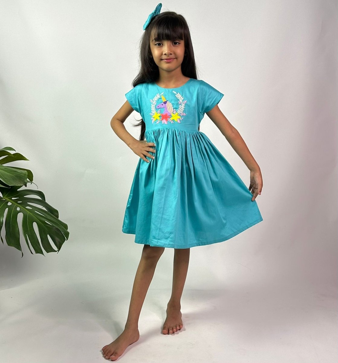 ArthLife Blue Unicorn Party Wear Dress | Grocsy