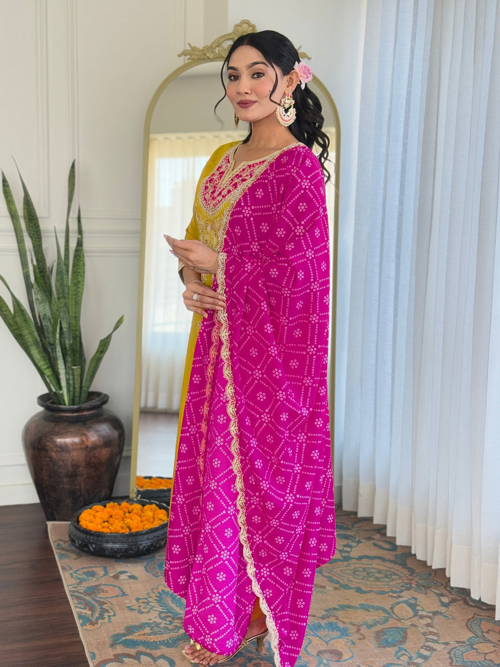 The52 Women's Embroidered Viscose Fabric Straight Kurta, Pant and Dupatta Set | Grocsy