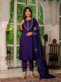 Pramukh Fab Purple Color Marina Silk Kurta Set | Grocsy