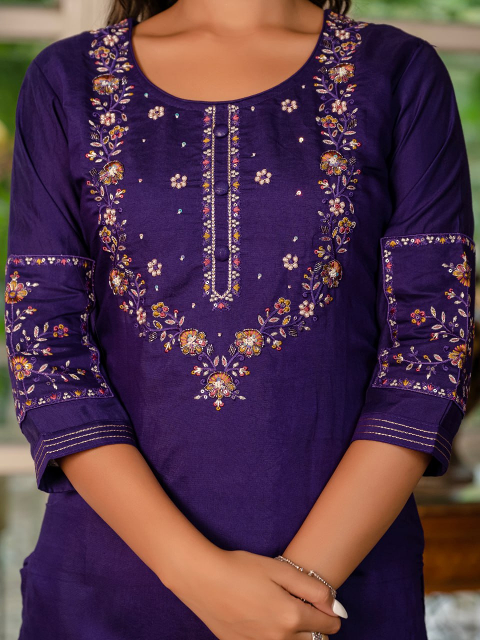 Pramukh Fab Purple Color Marina Silk Kurta Set | Grocsy