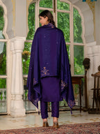 Pramukh Fab Purple Color Marina Silk Kurta Set | Grocsy