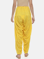 Souchii Yellow Printed Regular-Fit High-Rise Patiala | Grocsy
