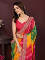 Ai Fashion Multi Georgette Digital Print Party Wear Saree | Grocsy