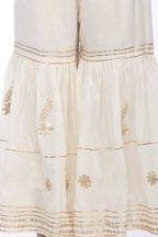 Mominos Fashion Cotton Off White Beautiful Gotta Work Sharara | Grocsy