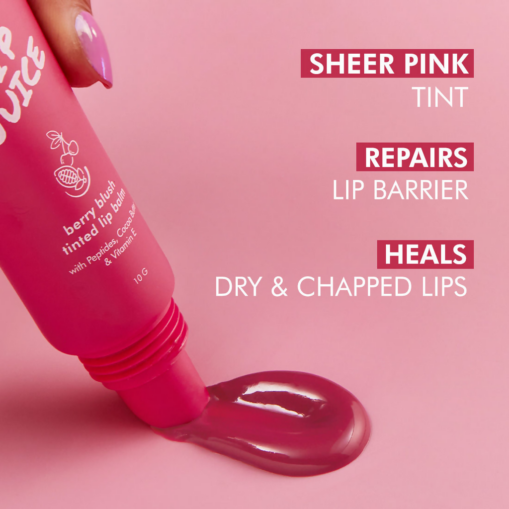 mCaffeine Lip Juice Tinted Lip Balm - Berry Blush | Grocsy