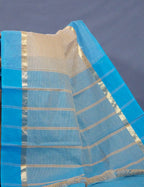 Dual Shade of Beige And Sky Blue Pure Mangalgiri Cotton By Gayathri Reddy Designer Studio | Grocsy