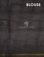 Slate Black And Grey Colour Print Design Semi Chanderi Saree By Gayathri Reddy Designer Studio | Grocsy