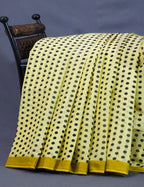 Lime Yellow Colour Polka Dots Pure Mulmul Cotton Saree By Gayathri Reddy Designer Studio | Grocsy