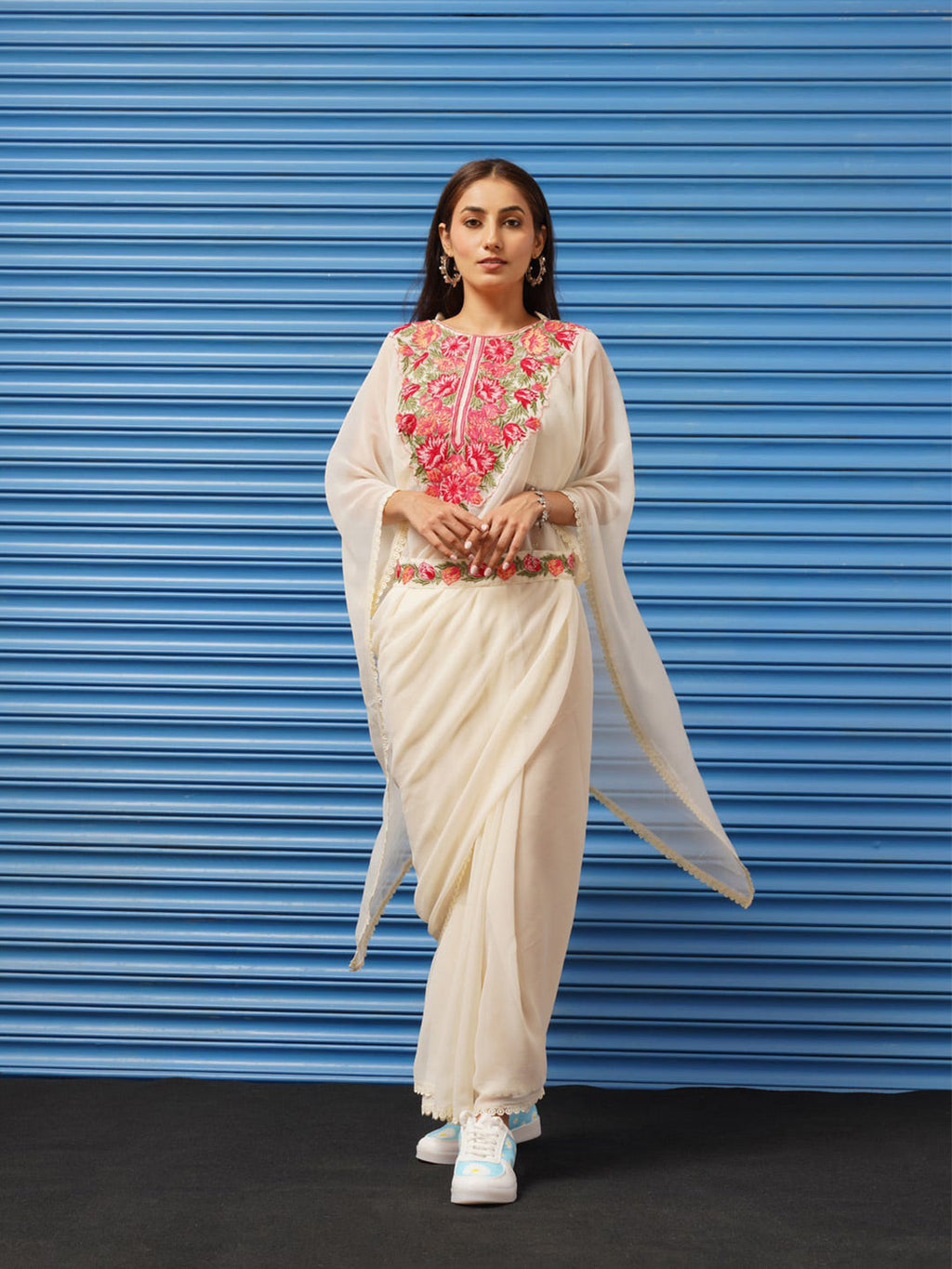 Tikhi Imli Kaftan Saree With Belt | Grocsy