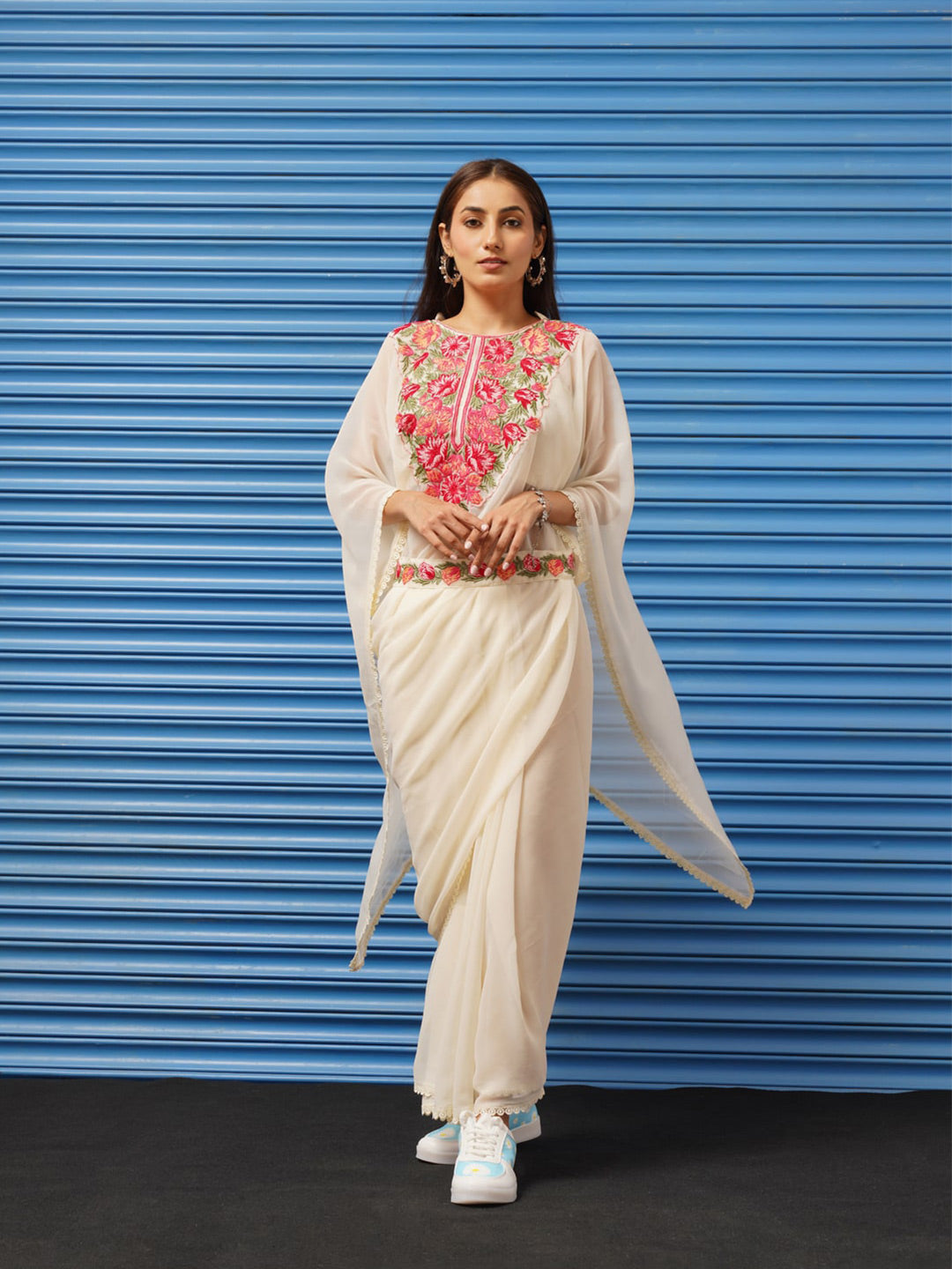 Tikhi Imli Kaftan Saree With Belt | Grocsy