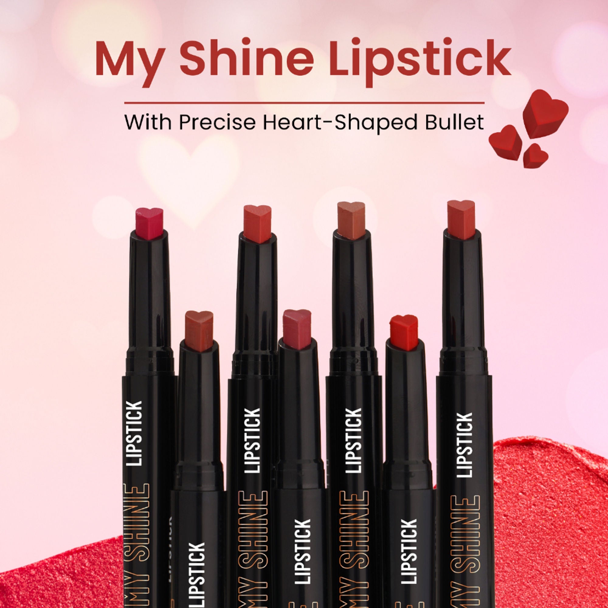 Swiss Beauty My Shine High Pigmented & Long-Lasting Lipstick Enriched with Vitamin E - 03 Pink Victoria | Grocsy