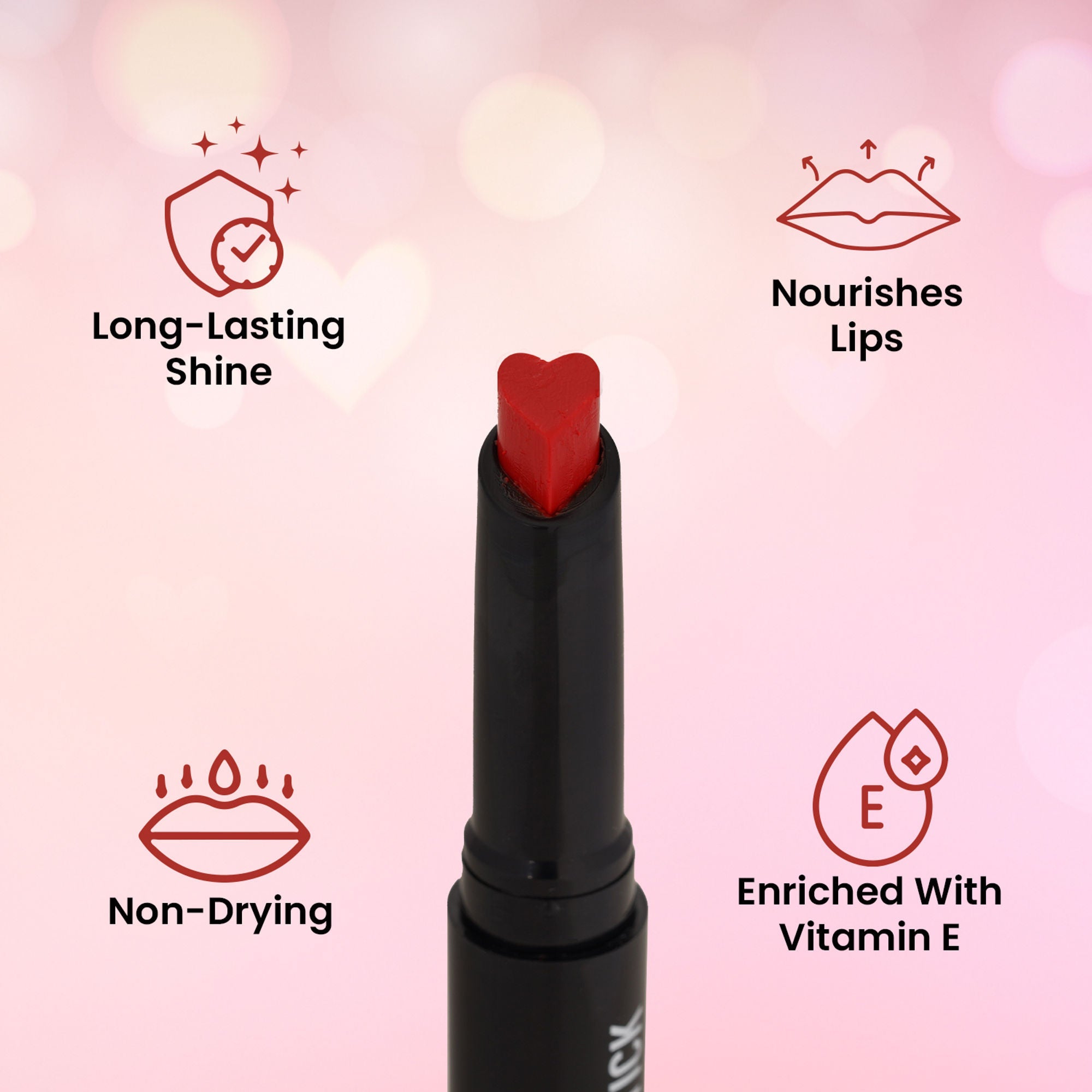 Swiss Beauty My Shine High Pigmented & Long-Lasting Lipstick Enriched with Vitamin E - 05 Candyman Pink | Grocsy