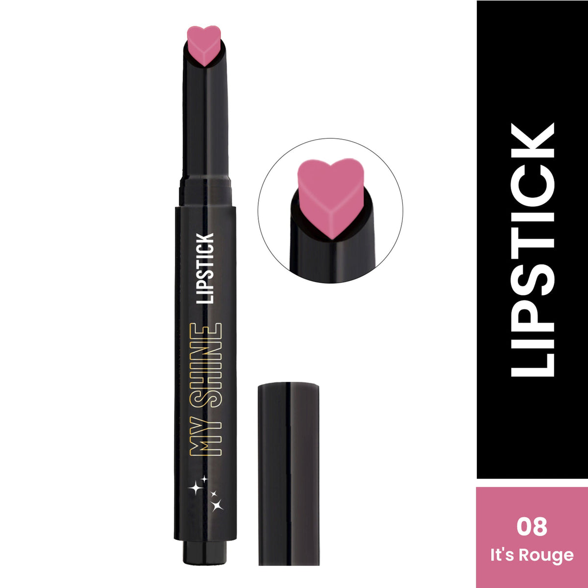 Swiss Beauty My Shine High Pigmented & Long-Lasting Lipstick Enriched with Vitamin E - 08 Its Rouge | Grocsy