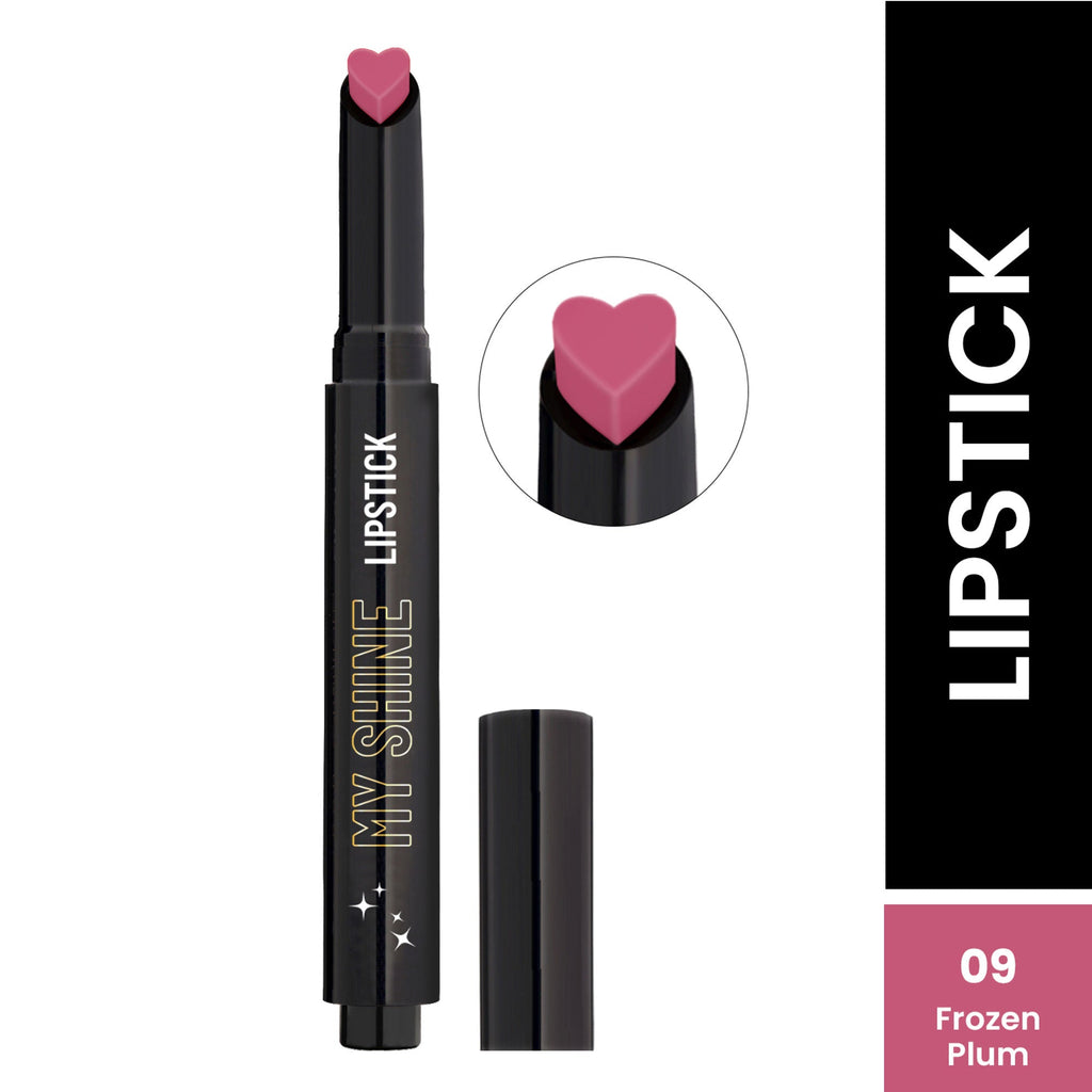 Swiss Beauty My Shine High Pigmented & Long-Lasting Lipstick Enriched with Vitamin E - 09 Frozen Plum | Grocsy