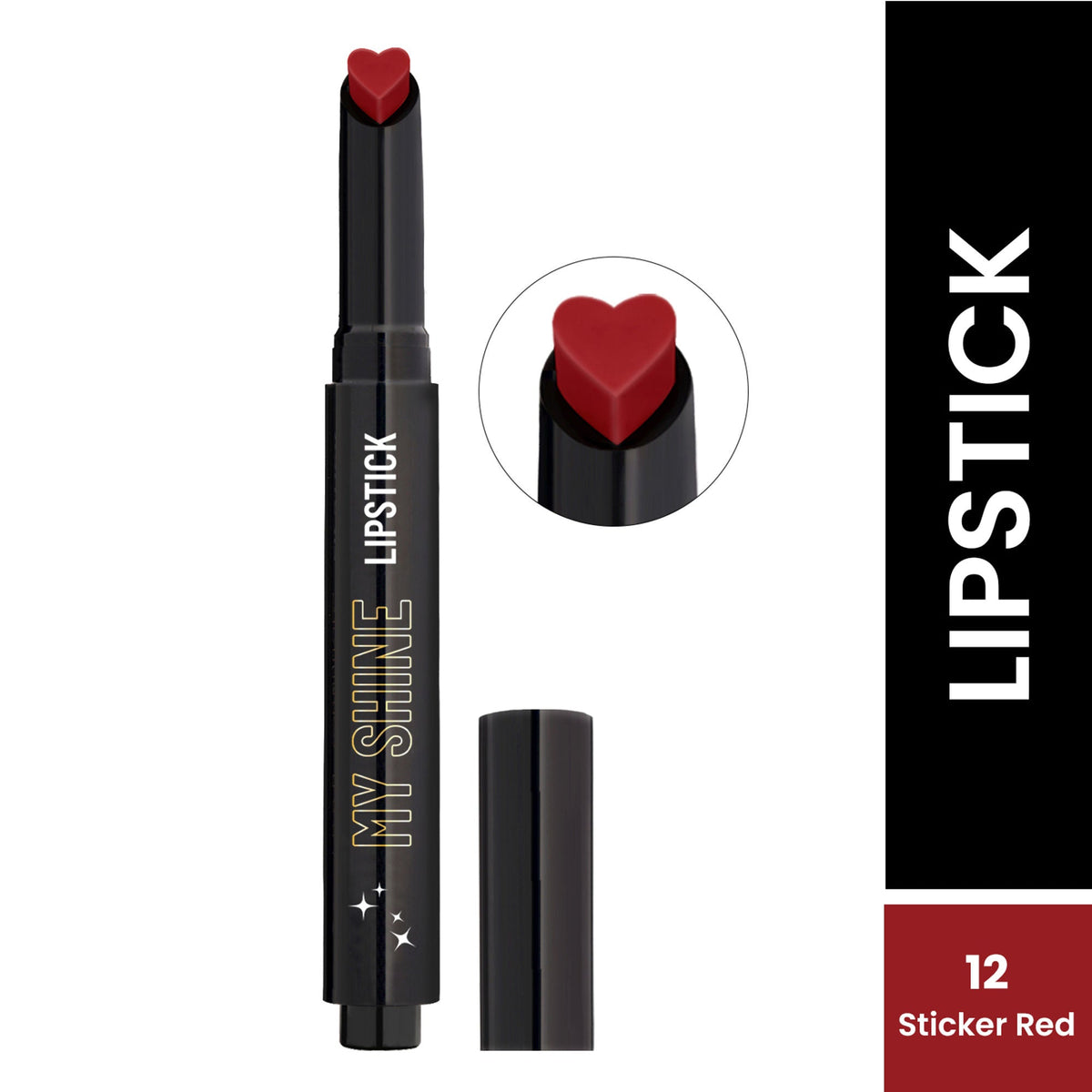 Swiss Beauty My Shine High Pigmented & Long-Lasting Lipstick Enriched with Vitamin E - 12 Stricker Red | Grocsy