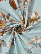 Florida Blue & White Floral 120 TC King Bedsheet with 2 Pillow Covers | Grocsy