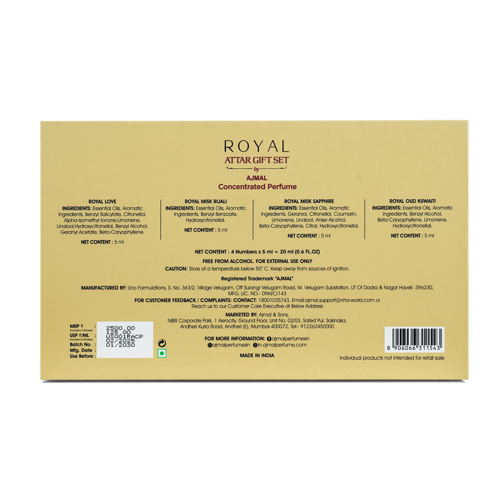 Ajmal India Royal Series Concentrated Perfume Gift Set | Grocsy