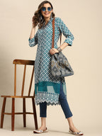 Sangria Chikankari Embroidered Kurta | Grocsy