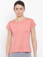 MKH Women Pink Dri-FIT Running T-shirt | Grocsy