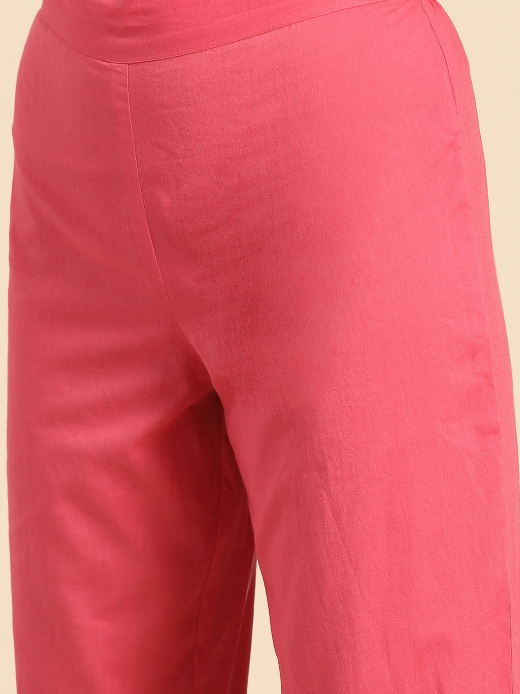 Sangria V-Neck Lace Detail Kurta with Trousers | Grocsy