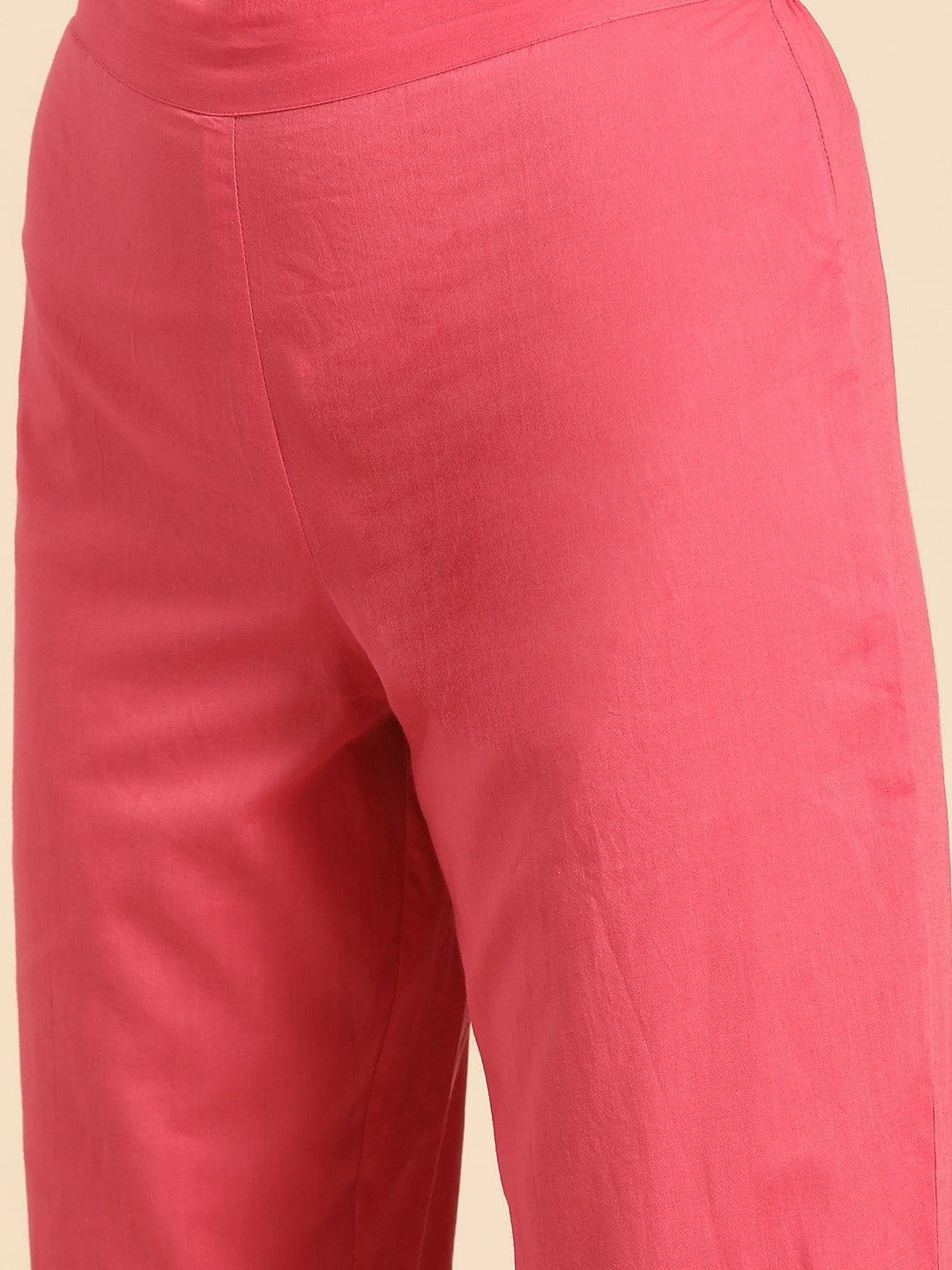 Sangria V-Neck Lace Detail Kurta with Trousers | Grocsy