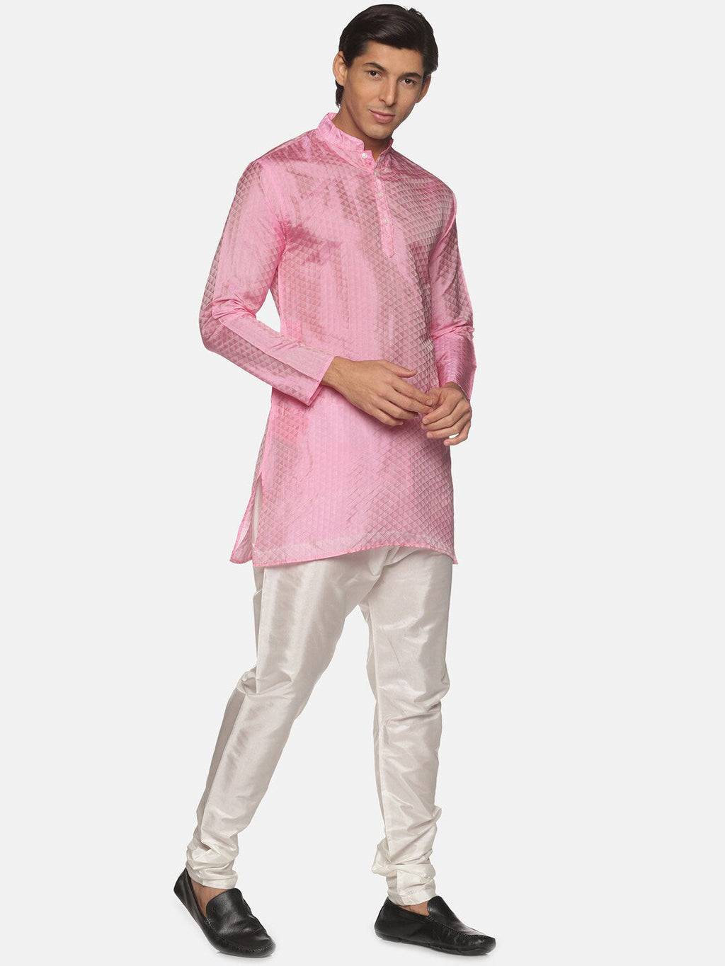 Sethukrishna Men Pink Kurta with Churidar | Grocsy
