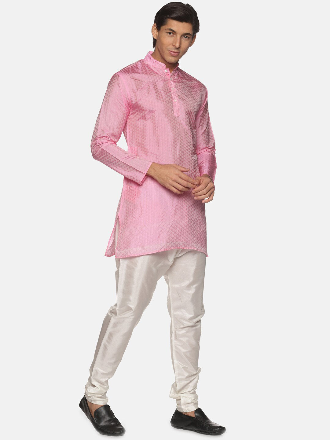 Sethukrishna Men Pink Kurta with Churidar | Grocsy