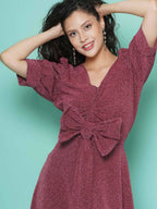 Women Republic Pink Dress with Attached Bow | Grocsy