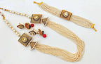 White Seed Beads Necklace Set