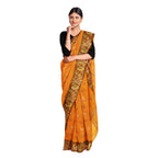 Exclusive Collection 100% Pure Cotton Musturd Tant Saree With Hand Weaving Work | Grocsy