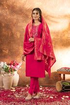 Pramukh Fab Pink Color Marina Silk Kurta Set | Grocsy