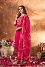 Pramukh Fab Pink Color Marina Silk Kurta Set | Grocsy