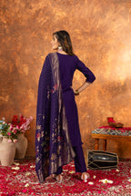 Pramukh Fab Purple Color Marina Silk Kurta Set | Grocsy