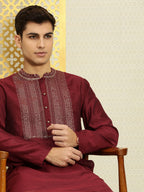 House of Pataudi Men Yoke Design Long Sleeves Jashn Kurta | Grocsy